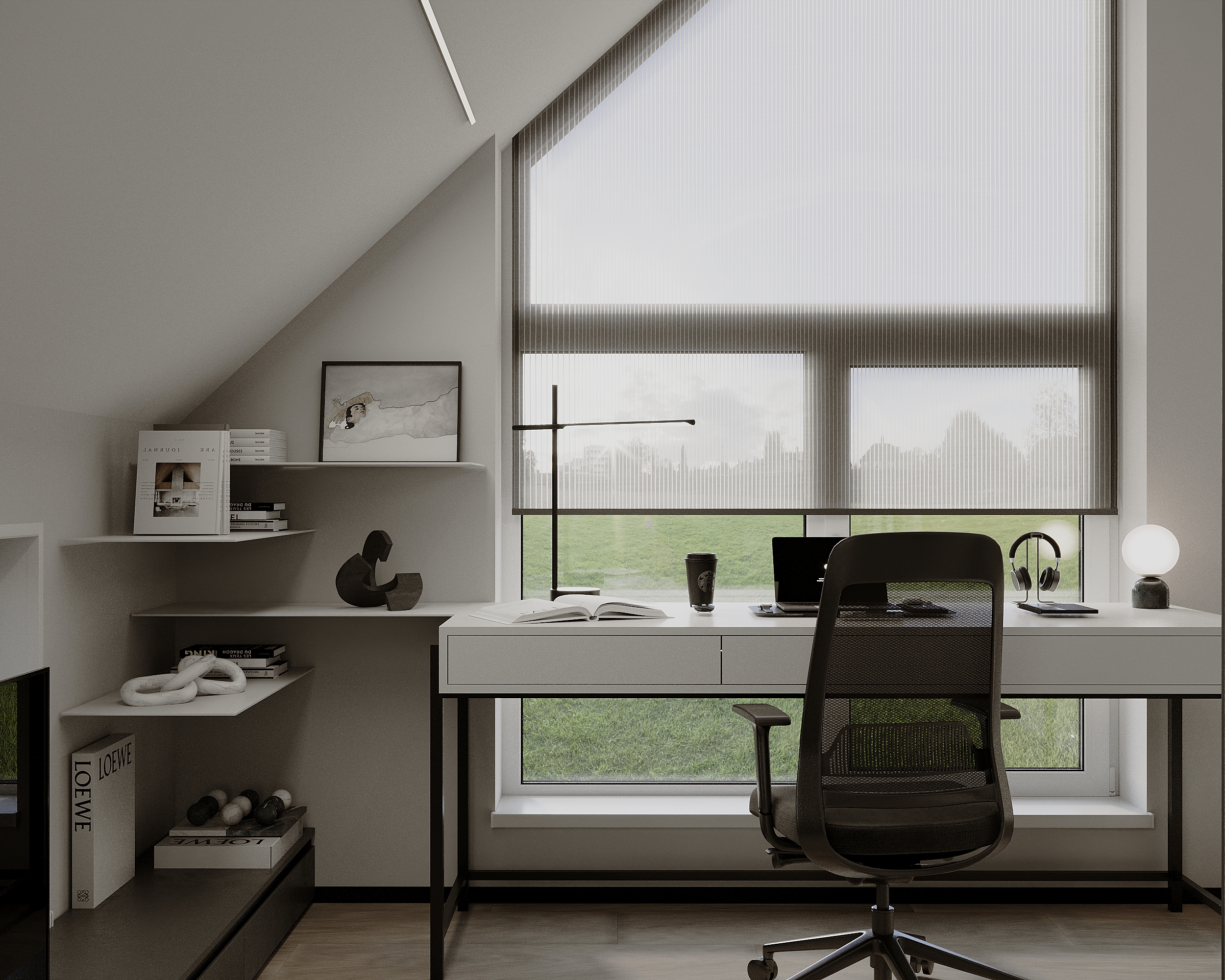 Design interior pentru o mansardă la casă particulară